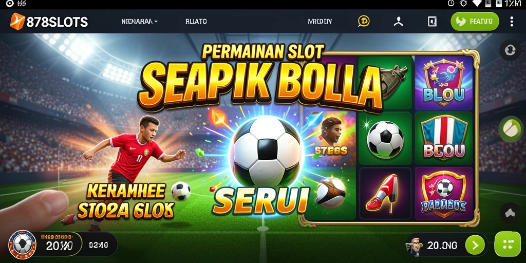 Tampilan gameplay <strong>8728SLOTS</strong> yang penuh aksi dalam tema sepak bola.