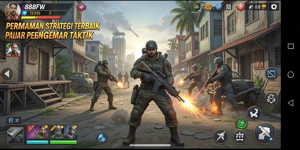 Tampilan gameplay 888FW menampilkan strategi mendalam di medan tempur.