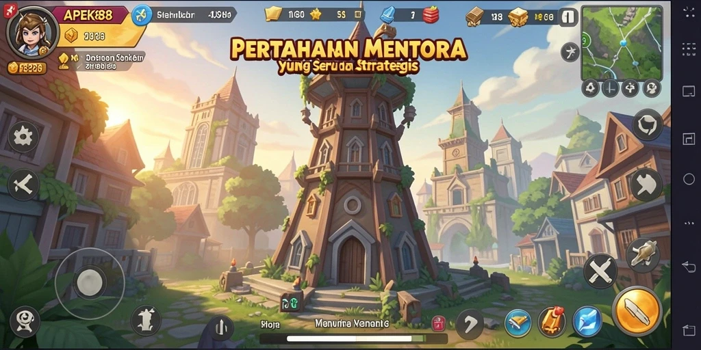 Tangkapan layar APEK88 menampilkan aksi menara yang mendebarkan dan strategi pertahanan yang menarik.