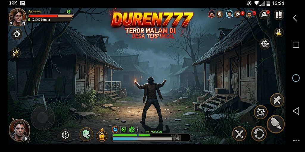 Screenshot DUREN777 menampilkan karakter yang terjebak dalam suasana mencekam.
