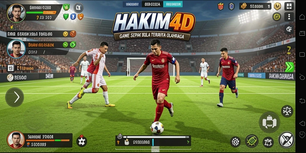 Gameplay mendebarkan di HAKIM4D saat pertandingan sepak bola.