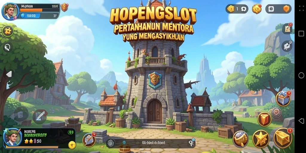 Tampilan menarik dari gameplay HOPENGSLOT yang penuh strategi Tower Defense.