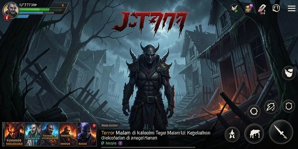Menampilkan gameplay menakutkan dengan suasana kegelapan dan ketegangan.
