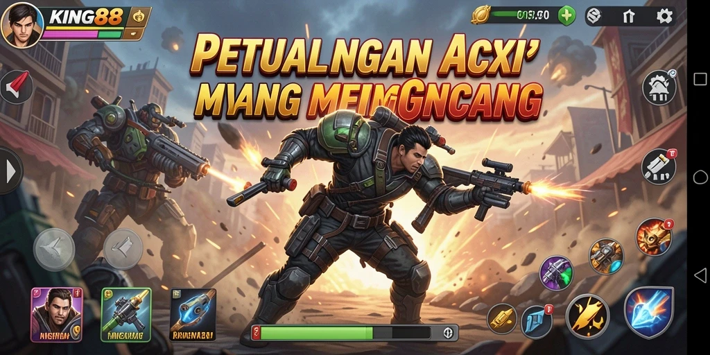 Tampilan gameplay KING88 yang penuh aksi dan seru.
