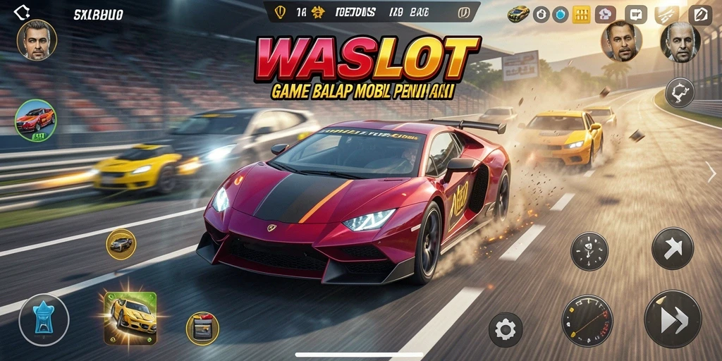 Gameplay seru dan adiktif dalam WASLOT saat bertarung di lintasan balap.
